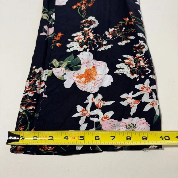 Kindred Anthropologie Womens Jumpsuit Size S Black Floral Wide Leg Casual Travel - Picture 7 of 13